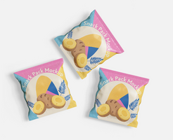 Snack packet mockup full editable to add design psd