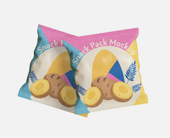 Snack packet mockup full editable to add design psd