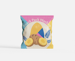 Snack packet mockup full editable to add design psd
