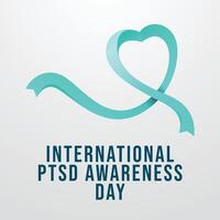 International PTSD Awareness Day design template. teal ribbon design. ribbon design template. veector eps 10. vector