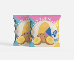 Snack packet mockup full editable to add design psd