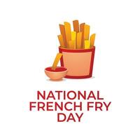 National French Fry Day design template. french fry illustration. snack illustration. eps 10. vector