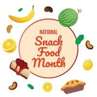 National Snack Food Month design template. snack food design pack. flat design. eps 10. vector