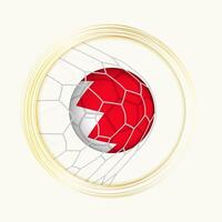 Bahrain scoring goal, abstract football symbol with illustration of Bahrain ball in soccer net. vector