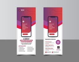 Mobile app promotion door hanger template with creative layout vector