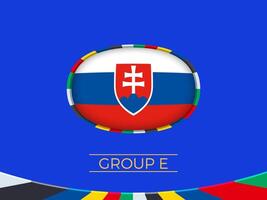 Slovakia flag for 2024 European football tournament, national team sign. vector