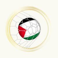 Palestina puntuación meta, resumen fútbol americano símbolo con ilustración de Palestina pelota en fútbol neto. vector