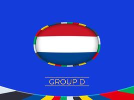 Netherlands flag for 2024 European football tournament, national team sign. vector