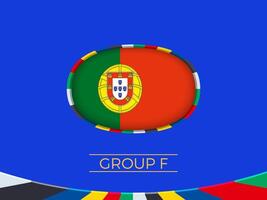 Portugal flag for 2024 European football tournament, national team sign. vector
