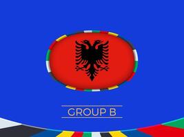 Albania flag for 2024 European football tournament, national team sign. vector