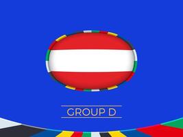 Austria flag for 2024 European football tournament, national team sign. vector