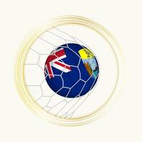 Saint Helena scoring goal, abstract football symbol with illustration of Saint Helena ball in soccer net. vector