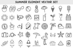 Summer icon set. Summer thin line icon. Icon isolated on white background. vector