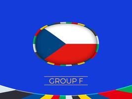Czech Republic flag for 2024 European football tournament, national team sign. vector
