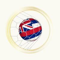 Hawaii scoring goal, abstract football symbol with illustration of Hawaii ball in soccer net. vector