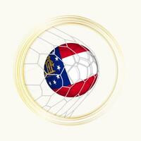 Georgia scoring goal, abstract football symbol with illustration of Georgia ball in soccer net. vector