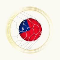 Samoa scoring goal, abstract football symbol with illustration of Samoa ball in soccer net. vector