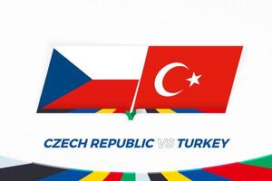 Czech Republic vs Turkey in Football Competition, Group F. Versus icon on Football background. vector