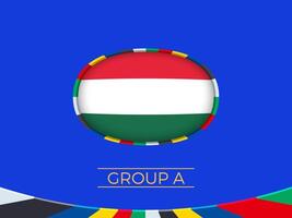 Hungary flag for 2024 European football tournament, national team sign. vector