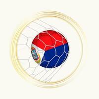 Sint Maarten scoring goal, abstract football symbol with illustration of Sint Maarten ball in soccer net. vector