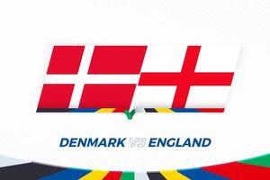 Denmark vs England in Football Competition, Group C. Versus icon on Football background. vector