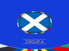Scotland flag for 2024 European football tournament, national team sign. vector