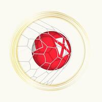 Wallis and Futuna scoring goal, abstract football symbol with illustration of Wallis and Futuna ball in soccer net. vector