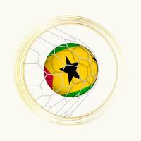 Sao Tome and Principe scoring goal, abstract football symbol with illustration of Sao Tome and Principe ball in soccer net. vector