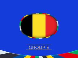 Belgium flag for 2024 European football tournament, national team sign. vector