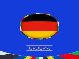Germany flag for 2024 European football tournament, national team sign. vector