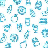 Food icons set. Collection outline logo for mobile apps web or site design vector