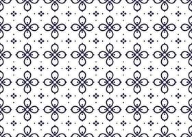 Symbol dark blue flowers on white background, ethnic fabric seamless pattern design for cloth, carpet, batik, wallpaper, wrapping etc. vector