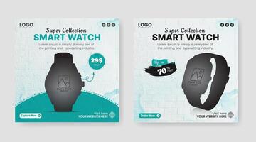 Smart watch banner social media post design, ads banner template vector