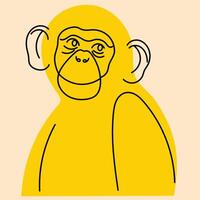 Monkey. Avatar, badge, poster, logo templates, print. illustration in flat cartoon style vector