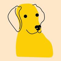 Yellow, fancy dog, puppy. Avatar, badge, poster, logo templates, print. illustration in flat cartoon style vector