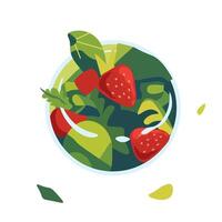 Fresh Fruit Salad Bowl vector