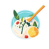 Modern Food Plating Leaves Design vector