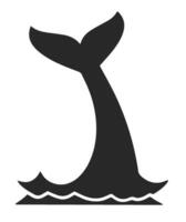 Stylized Whale with Ocean Waves vector