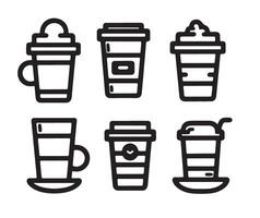 Variety of Stylized Coffee Cups vector