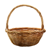 Woven Rattan Basket, Eco Friendly Chic, Isolated on Transparent Background png