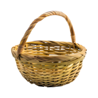 Woven Bamboo Basket, Eco-Friendly Chic, Isolated on Transparent Background png