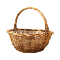 Woven Rattan Basket, Eco Friendly Chic, Isolated on Transparent Background png