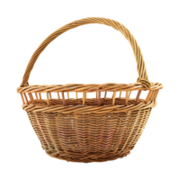 Woven Rattan Basket, Eco Friendly Chic, Isolated on Transparent Background png