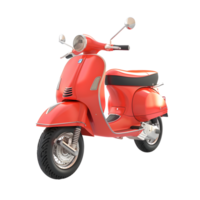 rosso scooter, retrò fascino, isolato su trasparente sfondo png