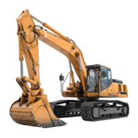 Excavator, Heavy Machinery in Action, Isolated on Transparent Background png