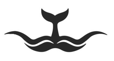 minimalista ballena cola diseño vector