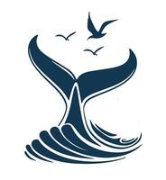 Minimalist Whale Tail Design vector