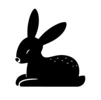 Simple Folk Art Rabbit Silhouette vector