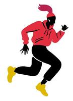 Dynamic Runner in Motion vector