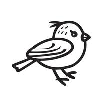 Monochrome Bird Isolated Illustration vector